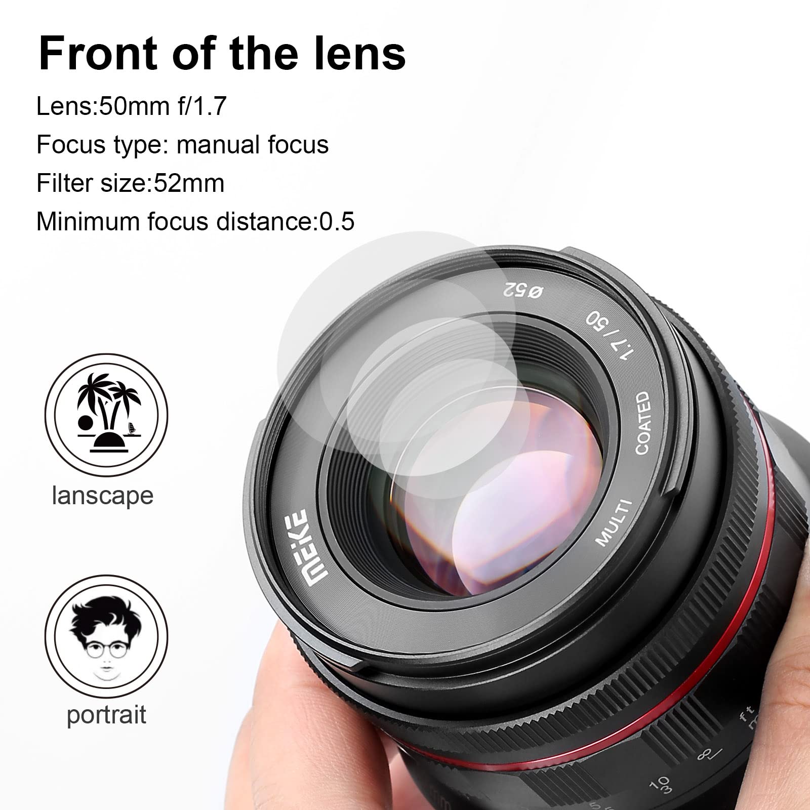 Amazon.co.jp: Meike 50mm F1.7 フルフレーム マニュアルフォーカス